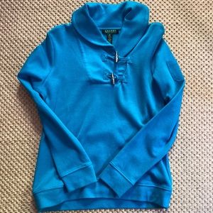 Lauren shawl collar sweatshirt.